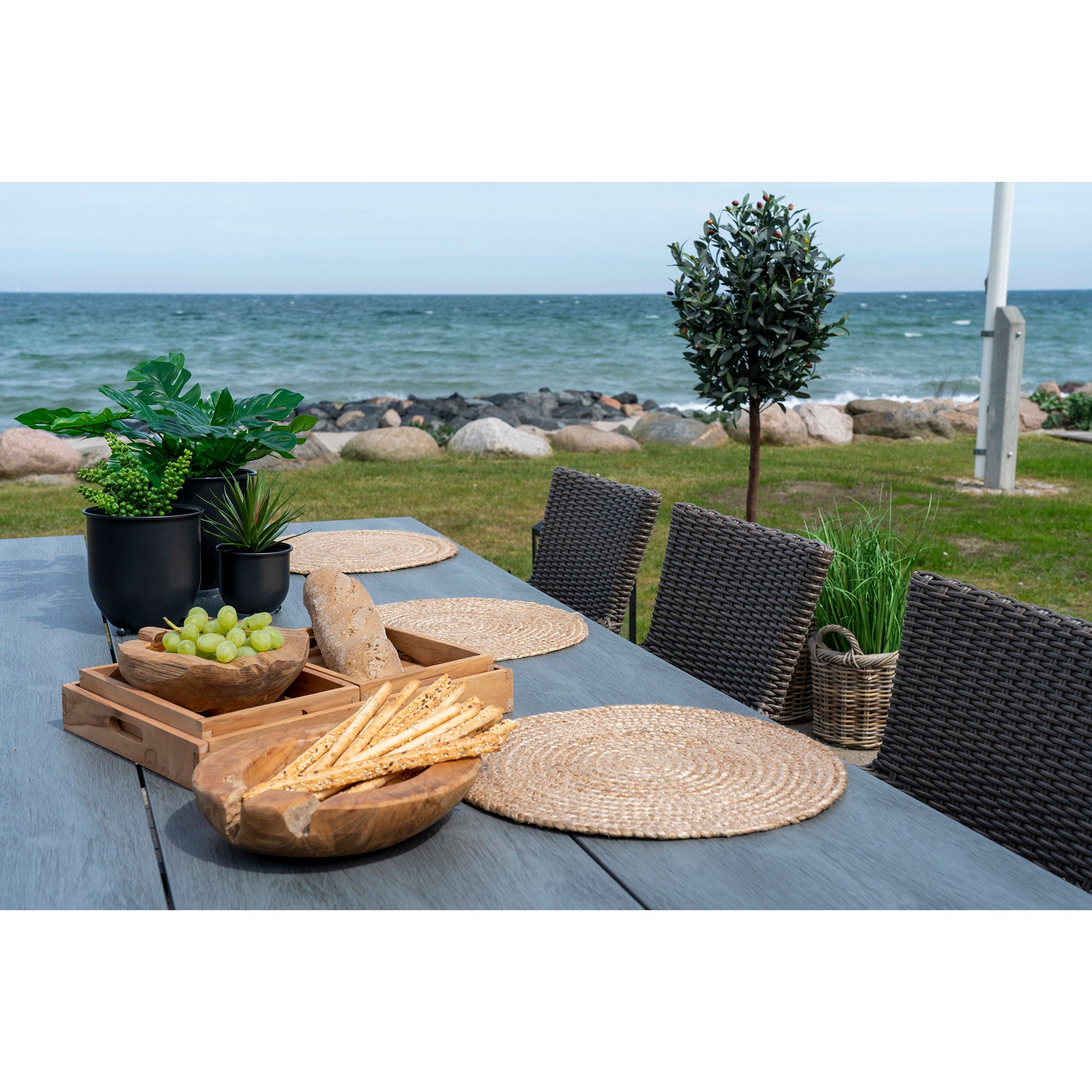Bombay Placemats - Gevlochten jute, naturel Ø38 cm (set van 4)