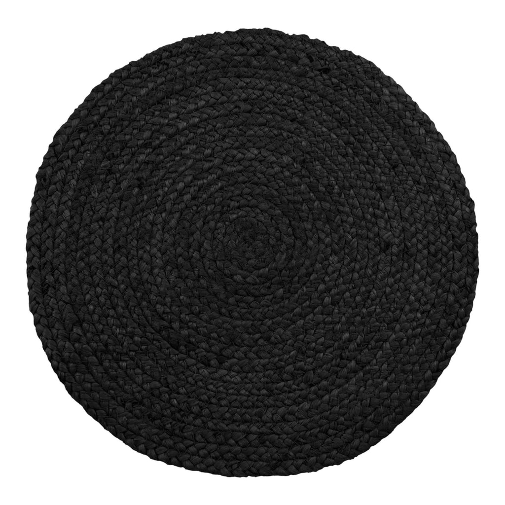 Bombay Placemats - Gevlochten jute, donkergrijs Ø38 cm (set van 4)