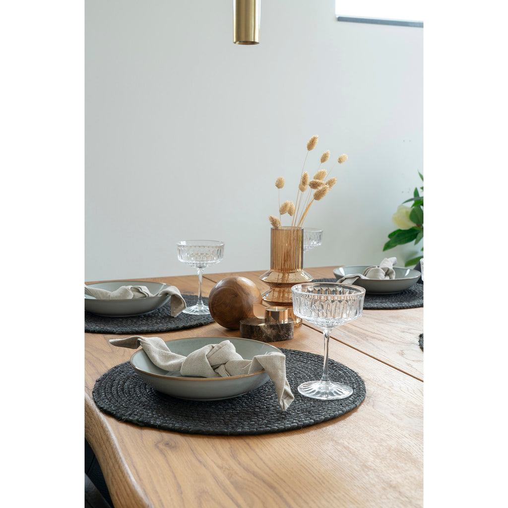 Bombay Placemats - Gevlochten jute, donkergrijs Ø38 cm (set van 4)