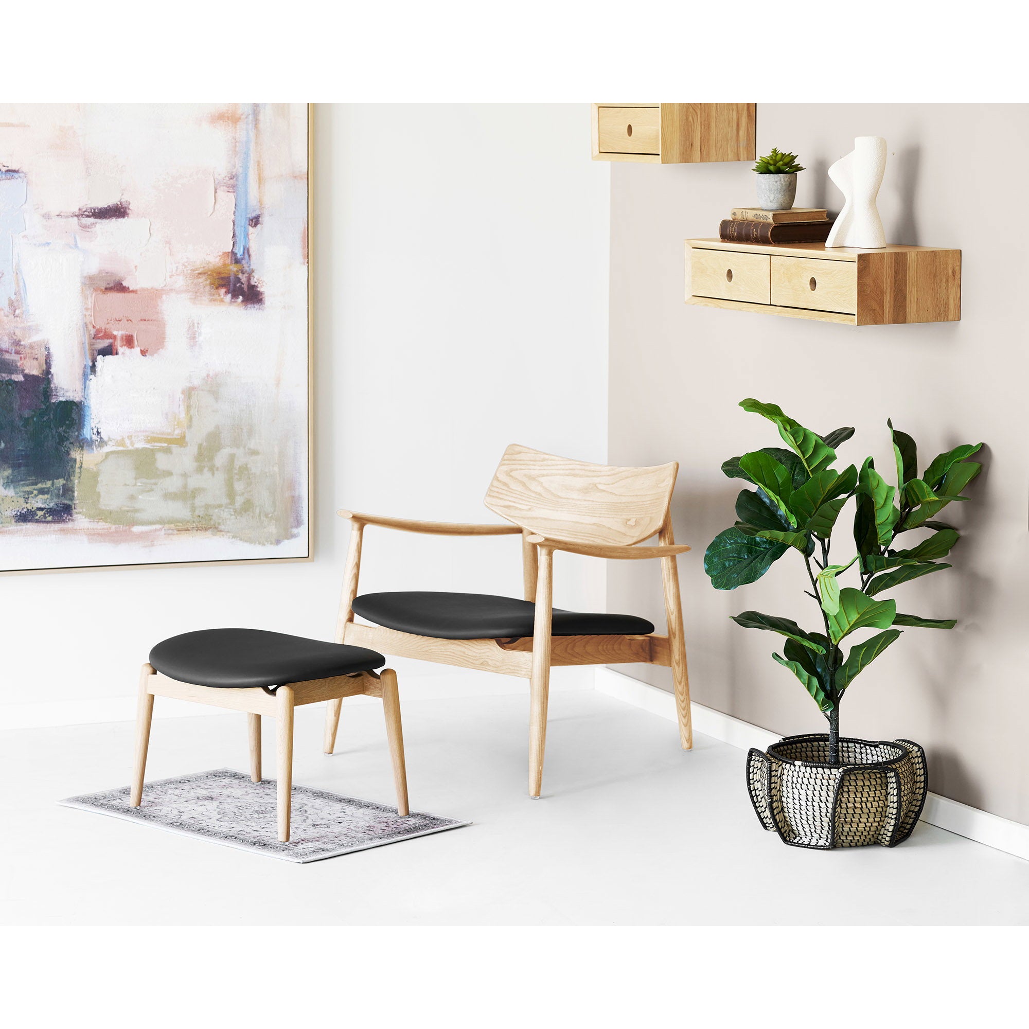 Havana Deurmat - Deurmat, off-white/beige/stofblauw, 50x80 cm