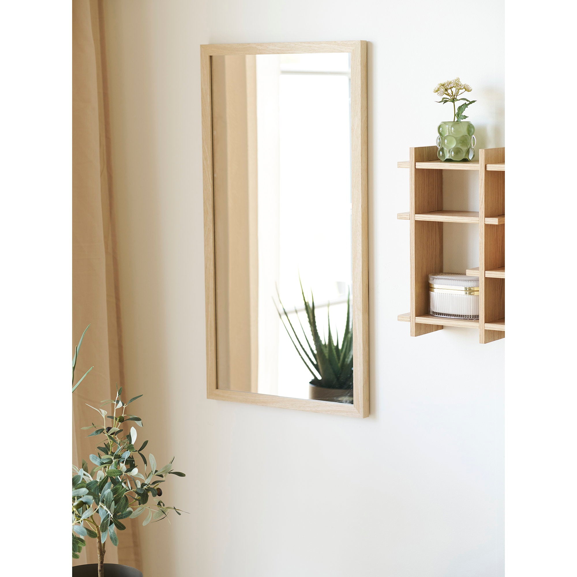 Scottsdale Wandspiegel - Houten frame, naturel 45x75 cm