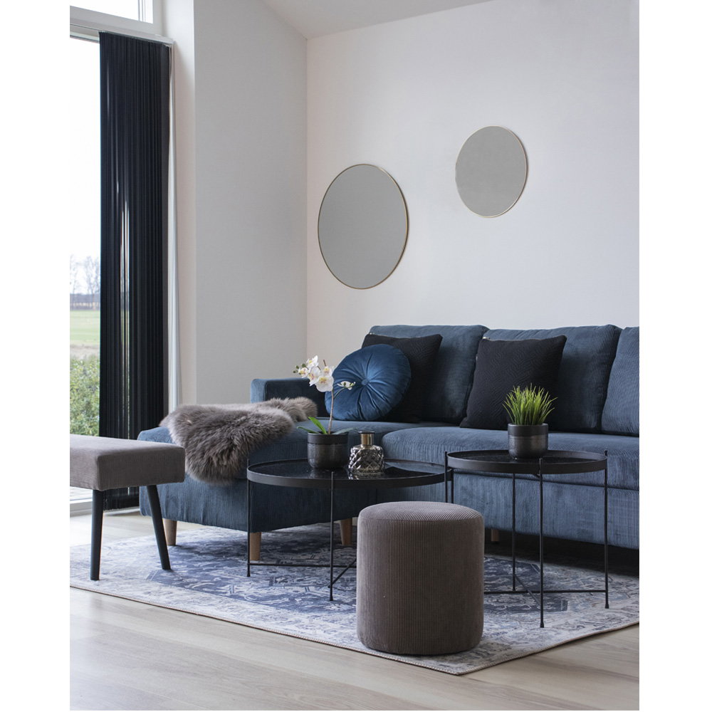 Jersey Spiegel - Staal, messinglook Ø60 cm