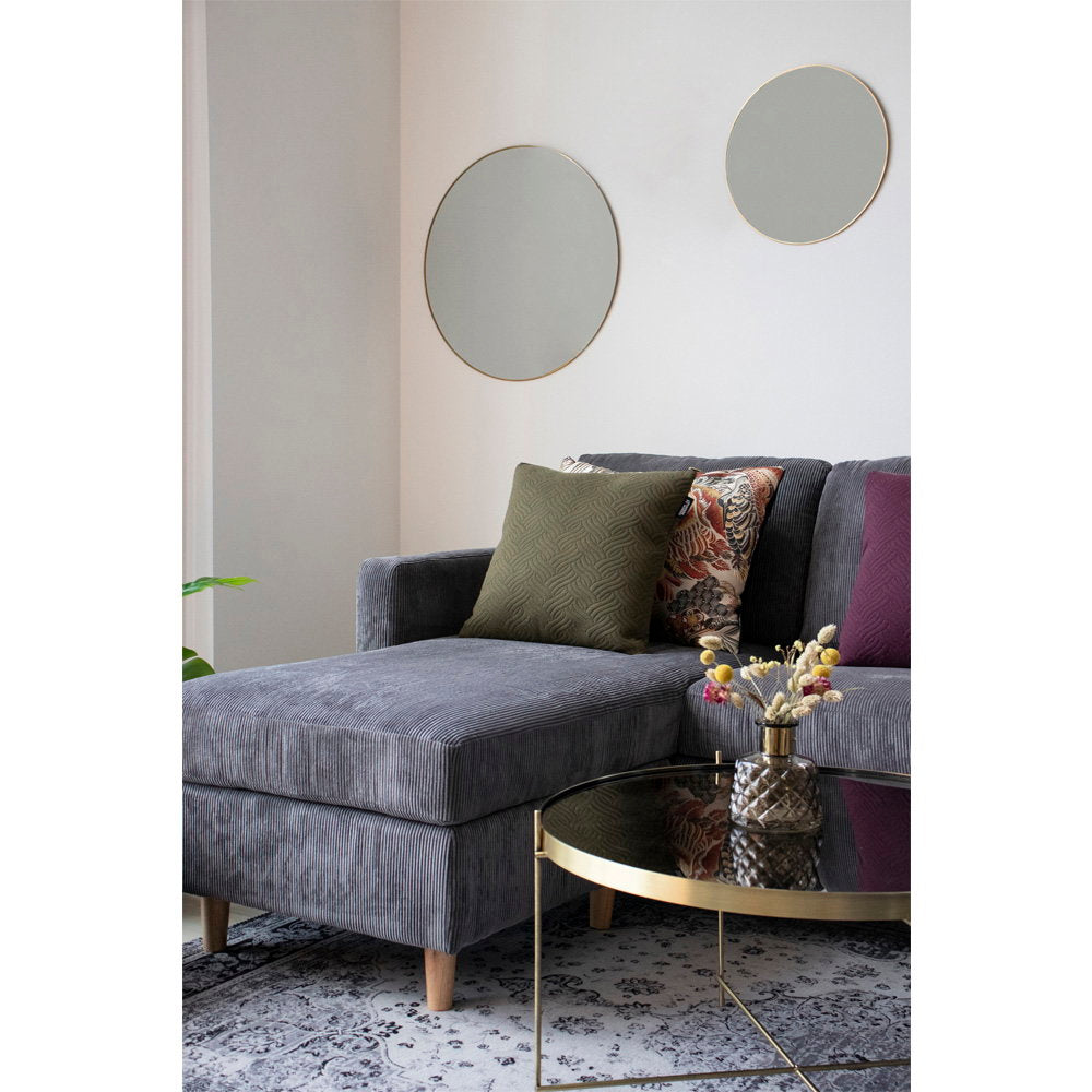 Jersey Spiegel - Staal, messinglook Ø60 cm