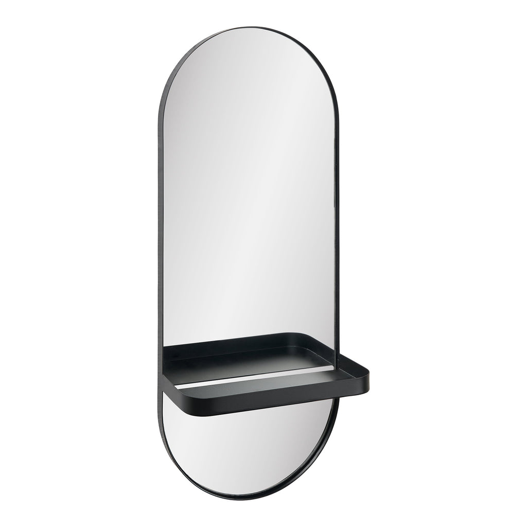 Olbia Spiegel - Metalen plank, staal, zwart 25x12x60 cm