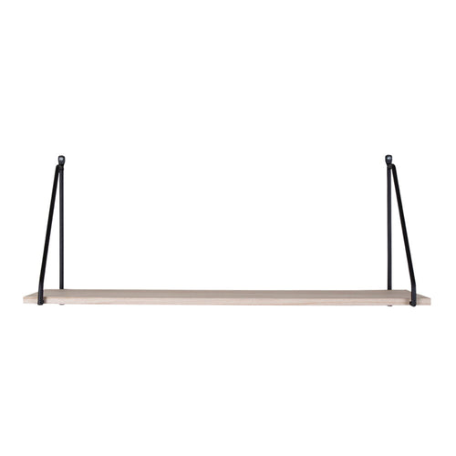 Arnhem Wandplank - Houten plank, zwart frame 65x17 cm