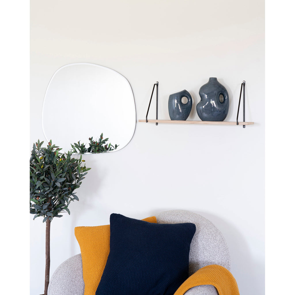 Arnhem Wandplank - Houten plank, zwart frame 65x17 cm