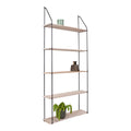 Eindhoven Boekenkast - Zwart frame met 5 houten planken in naturel houtkleur