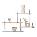 Harlem Wandplank - 4 houten planken, zwart frame 99x17,5x62 cm