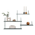 Harlem Wandplank - 4 groene planken, groen frame 99x17,5x62 cm