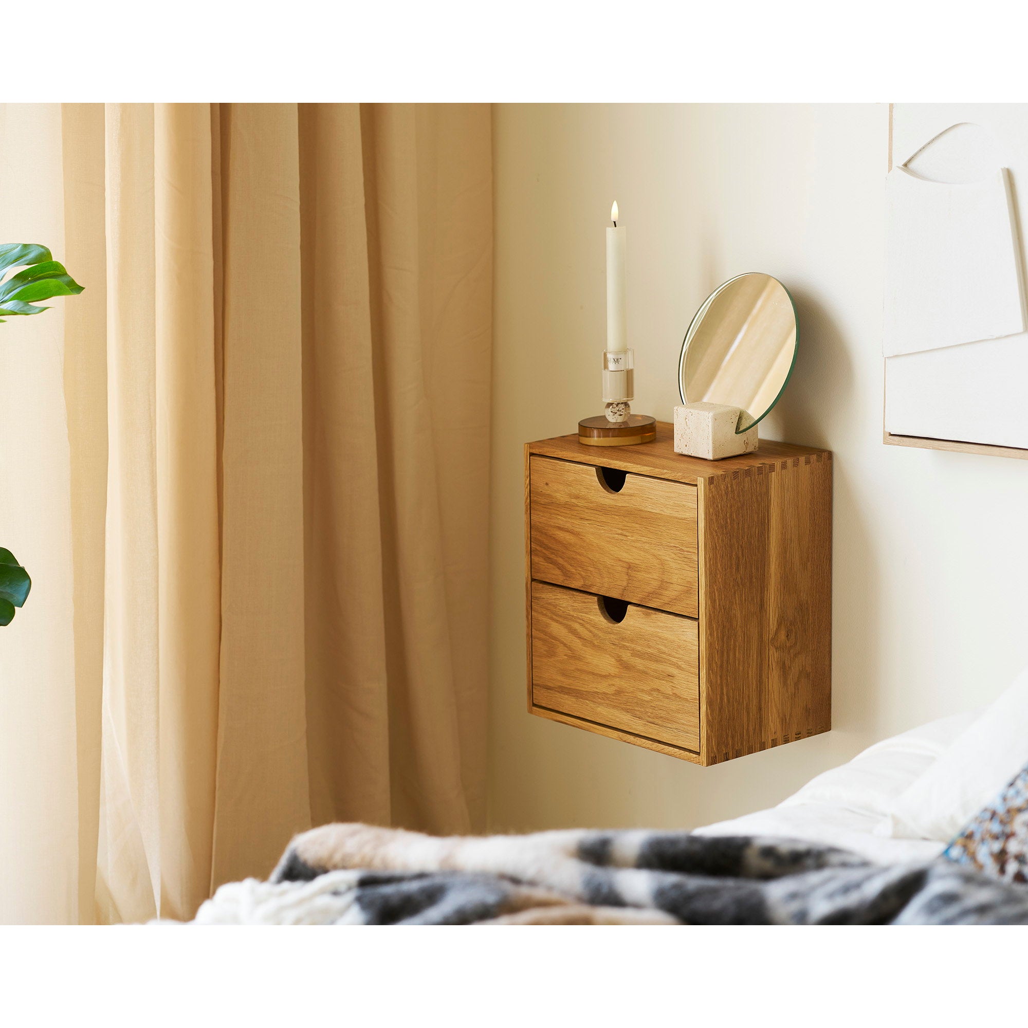 Townsville Wandplank met Lades - Eikenhout 18x30x30 cm