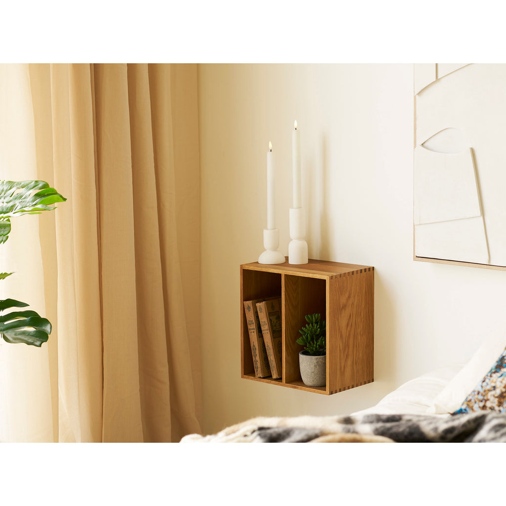 Townsville Wandplank met Verticale Vakken - Eikenhout 18x30x30 cm