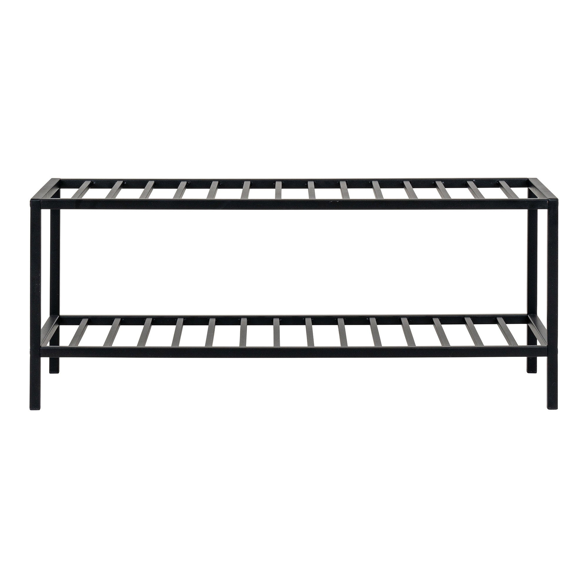 Vita Schoenenrek - Schoenenrek met 2 planken, zwart stalen frame 79x34 cm
