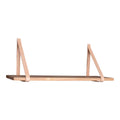 Forno Wandplank - Naturel, bruine leren banden 120x20 cm