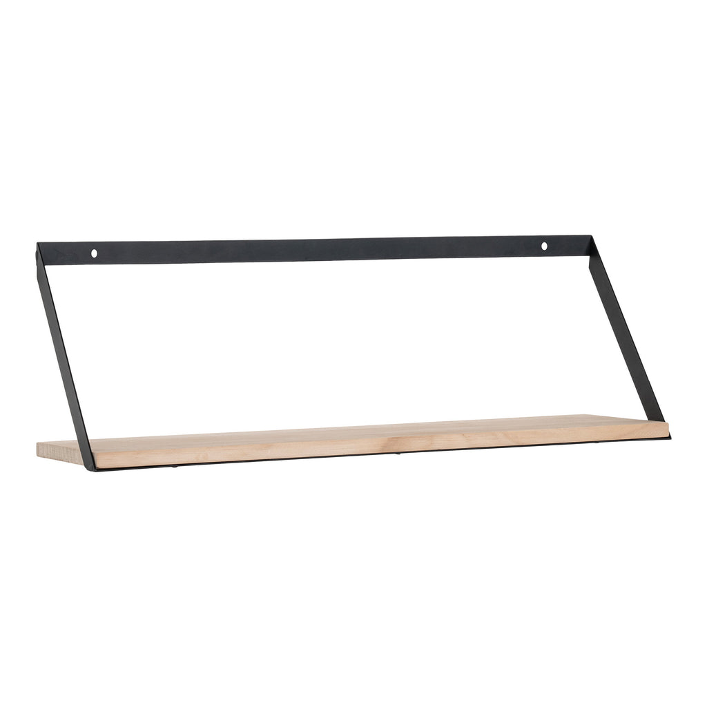 Basel Wandplank - Staal/grenenhout 55x14x18 cm