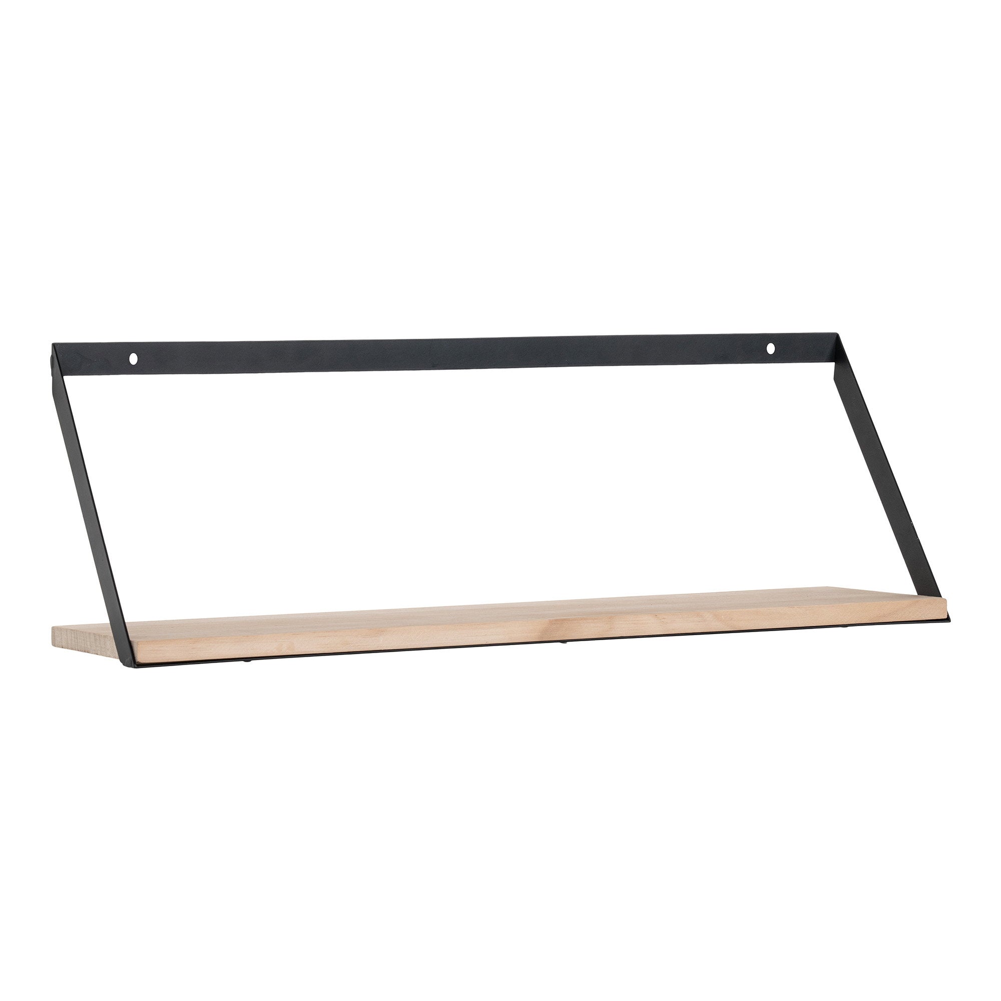 Basel Wandplank - Staal/grenenhout 55x14x18 cm