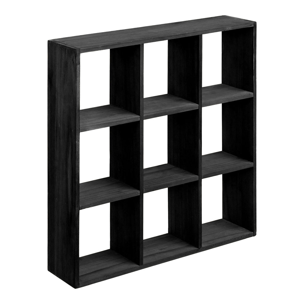 Moss Wandplank - Wandplank, grenenhout, zwart 46x10x46 cm