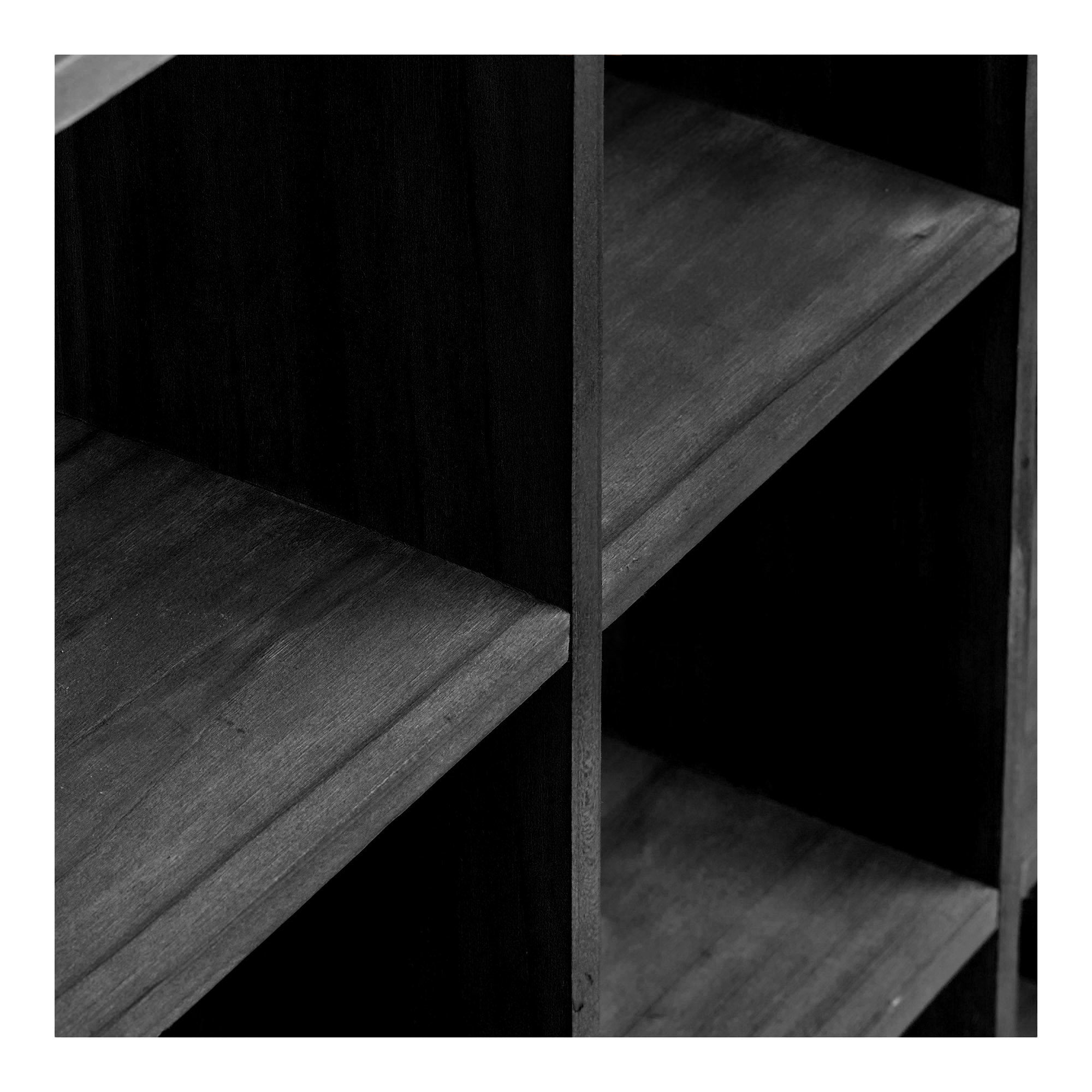 Moss Wandplank - Wandplank, grenenhout, zwart 46x10x46 cm