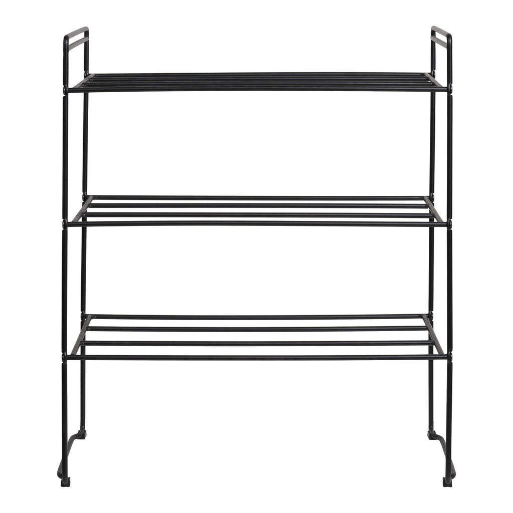 Swansea Schoenenrek - Schoenenrek, staal, 3 planken, zwart 49,5x25x60 cm