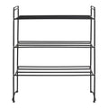 Swansea Schoenenrek - Schoenenrek, staal, 3 planken, zwart 49,5x25x60 cm
