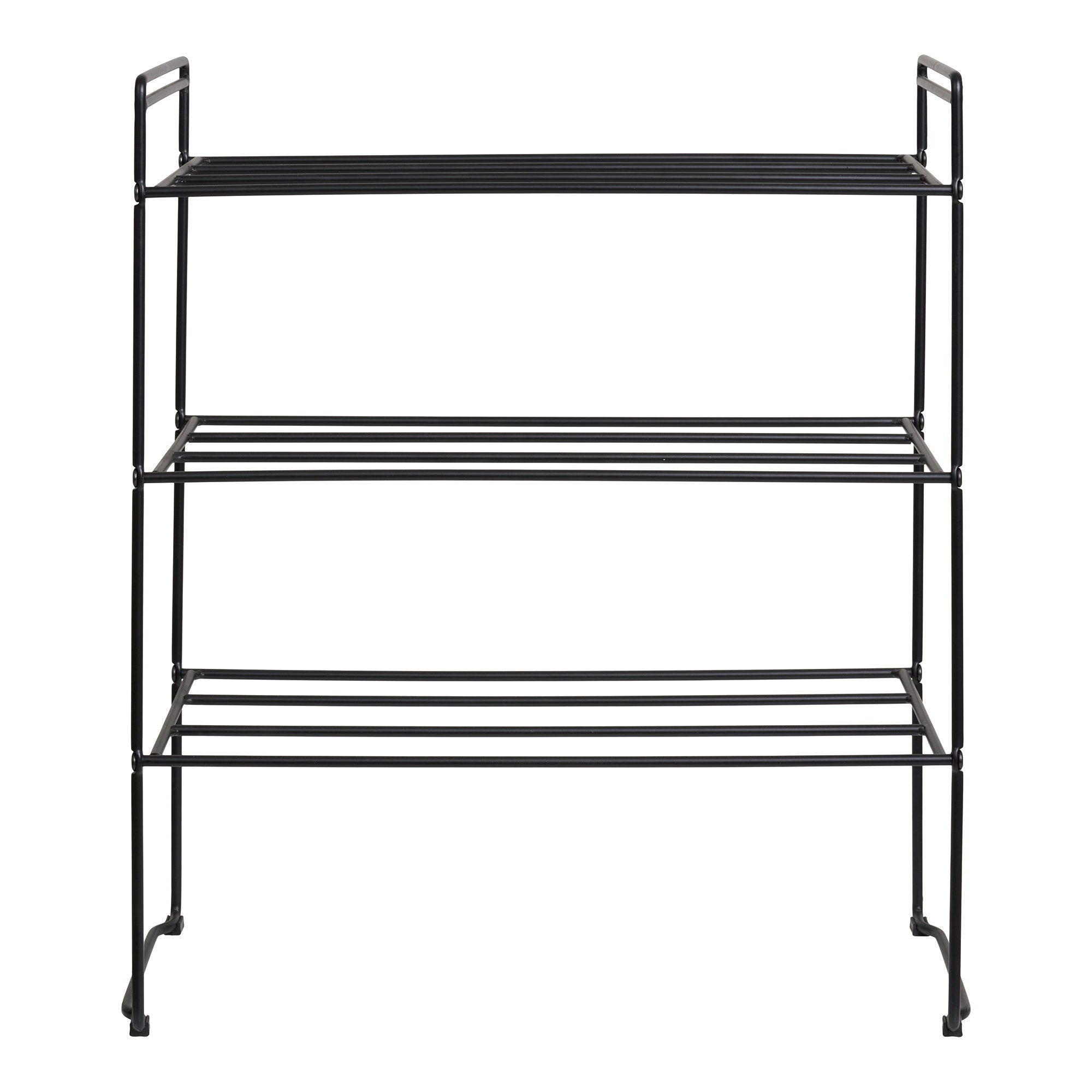 Swansea Schoenenrek - Schoenenrek, staal, 3 planken, zwart 49,5x25x60 cm