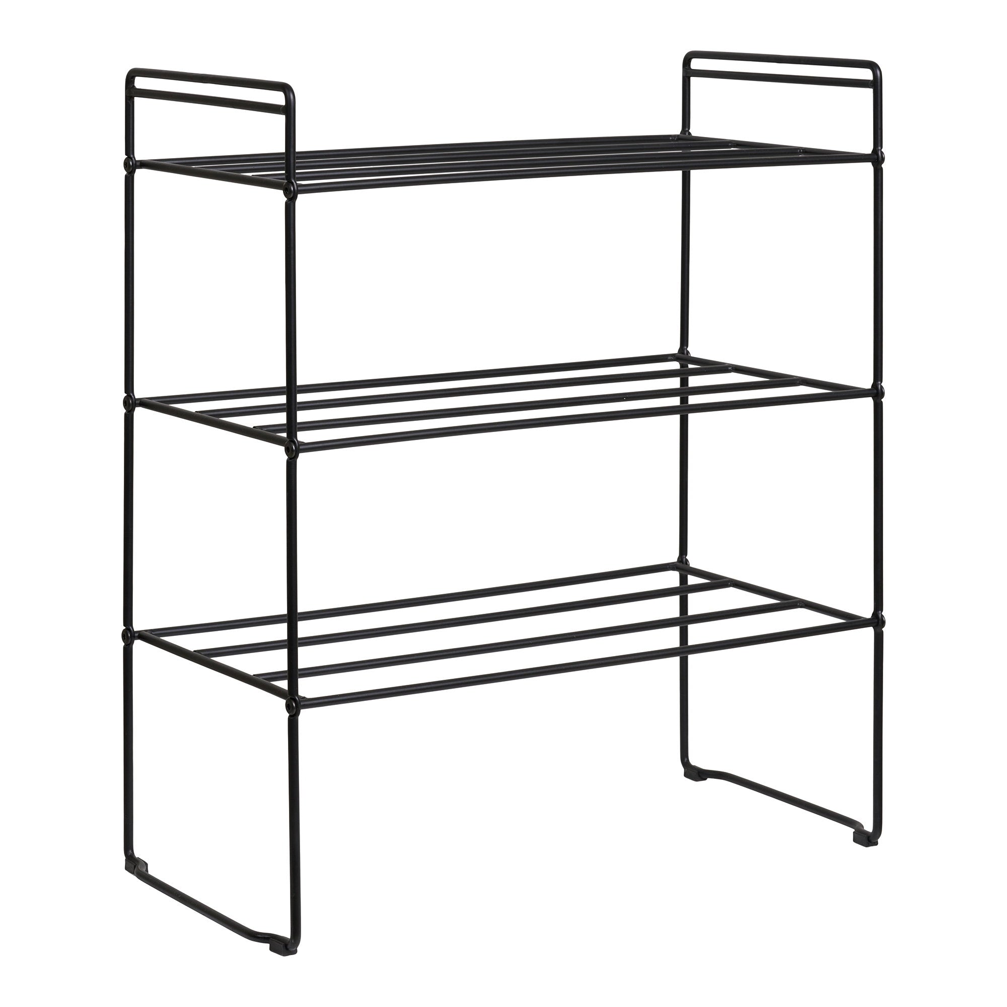 Swansea Schoenenrek - Schoenenrek, staal, 3 planken, zwart 49,5x25x60 cm