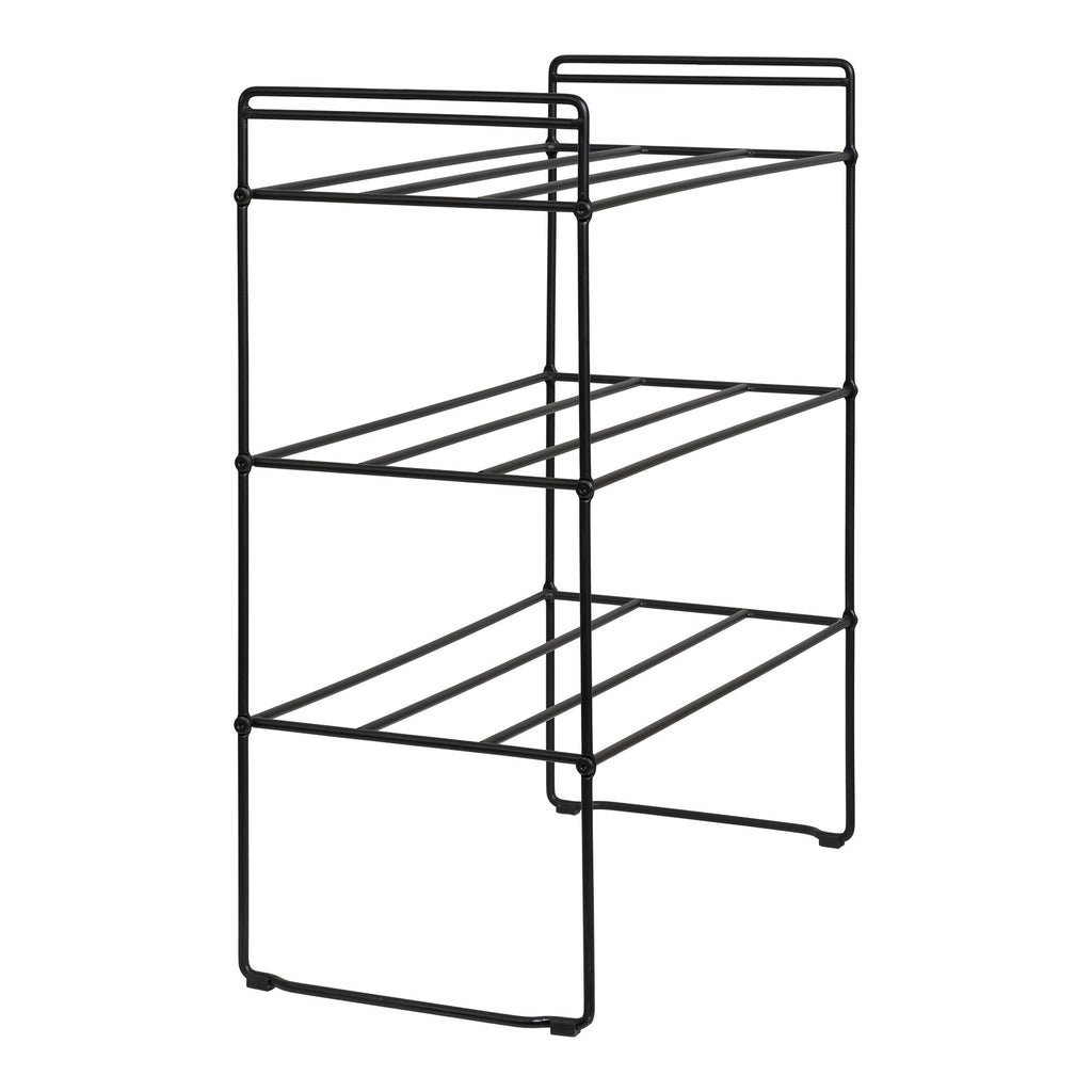Swansea Schoenenrek - Schoenenrek, staal, 3 planken, zwart 49,5x25x60 cm