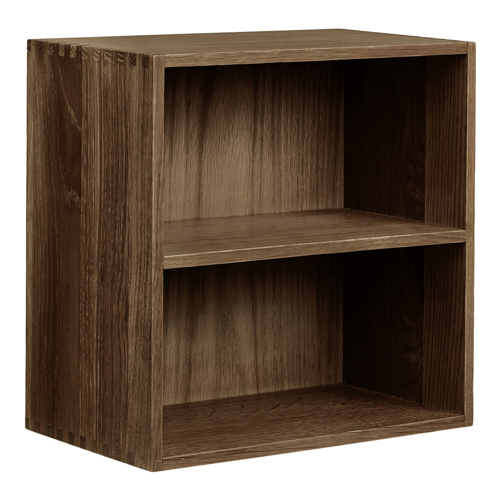 Townsville Wandplank met vakken - Wandplank met vakken, eikenhout, donkerbruin, 30x18x30 cm