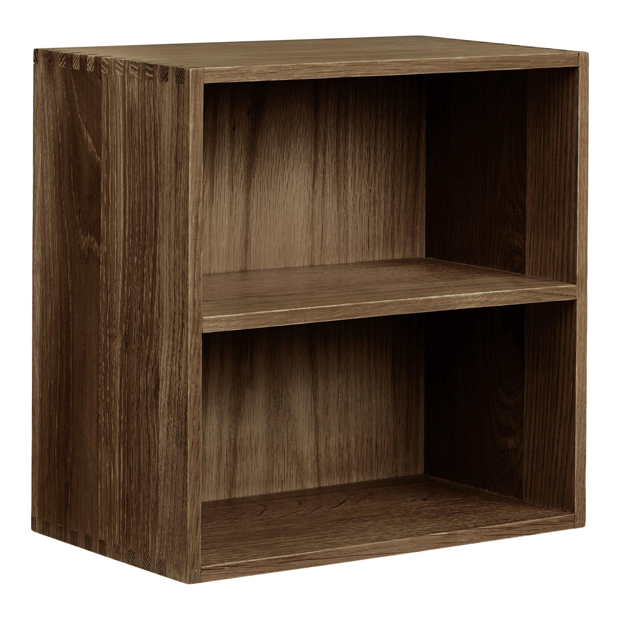 Townsville Wandplank met vakken - Wandplank met vakken, eikenhout, donkerbruin, 30x18x30 cm