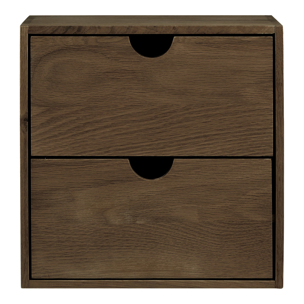 Townsville Wandplank met lades - Wandplank met lades, eikenhout, donkerbruin, 18x30x30 cm