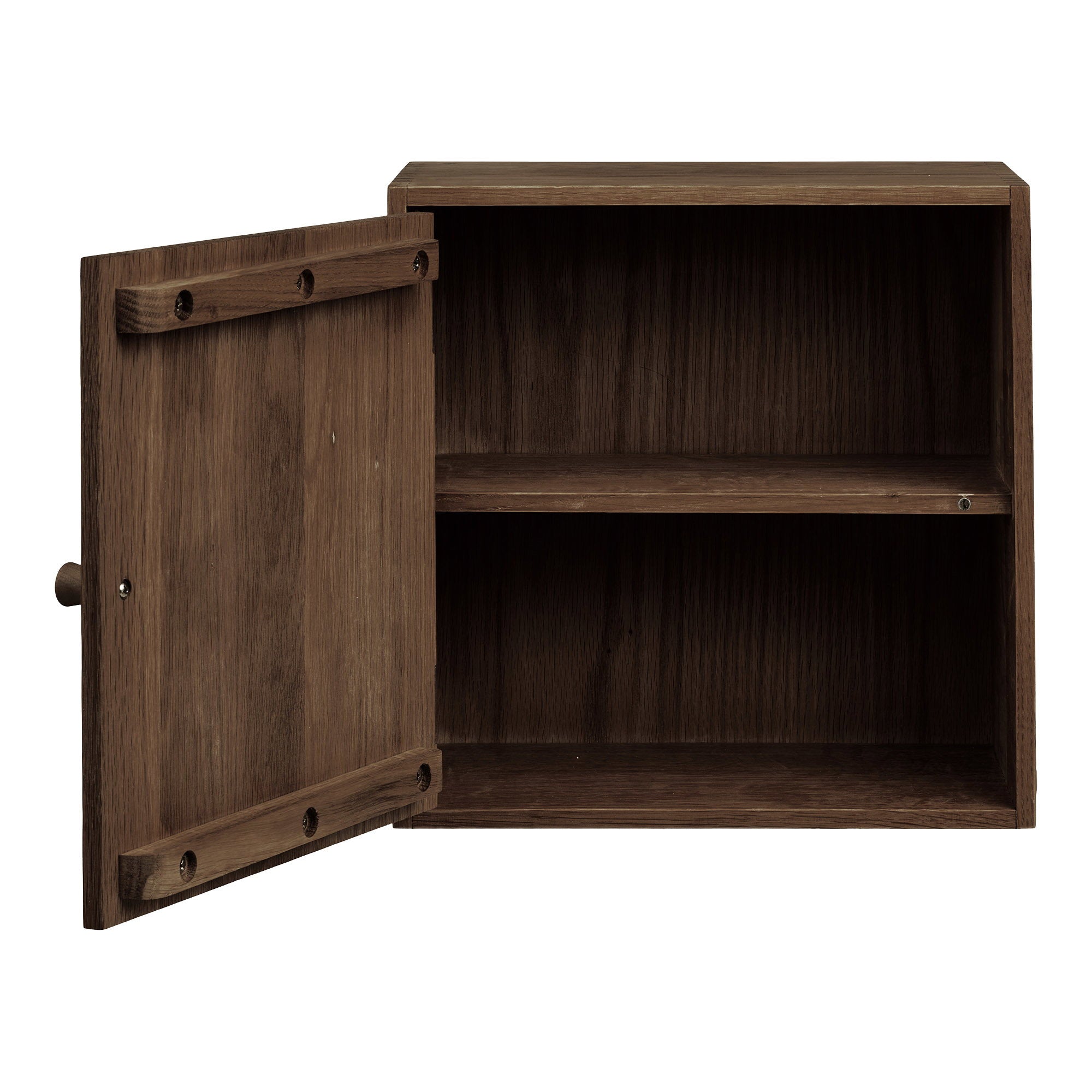 Townsville Wandplank met deur - Wandplank met deur, eikenhout, donkerbruin, 30x18x30 cm
