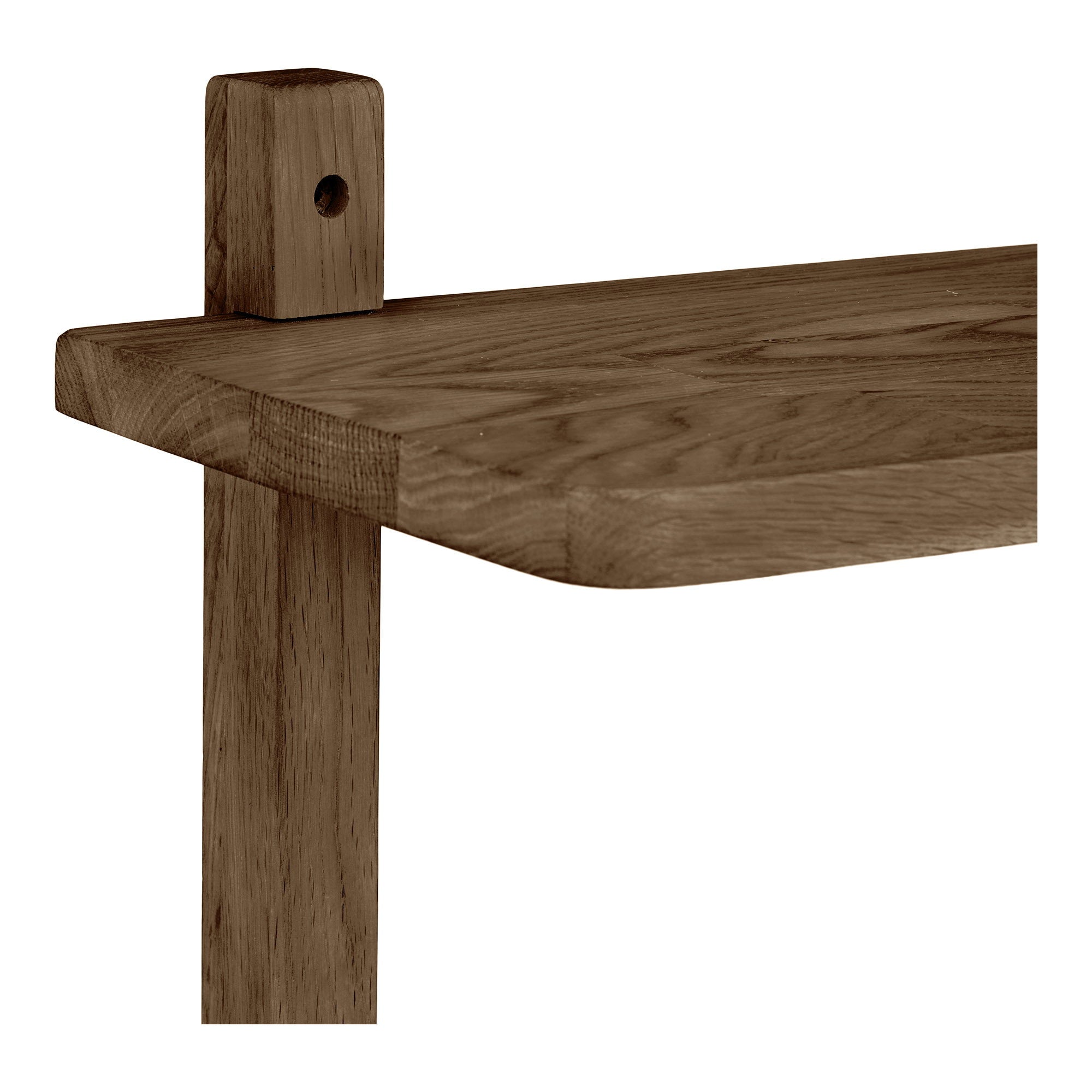 Townsville Wandplank - Wandplank, eikenhout, donkerbruin, 50x20x75 cm
