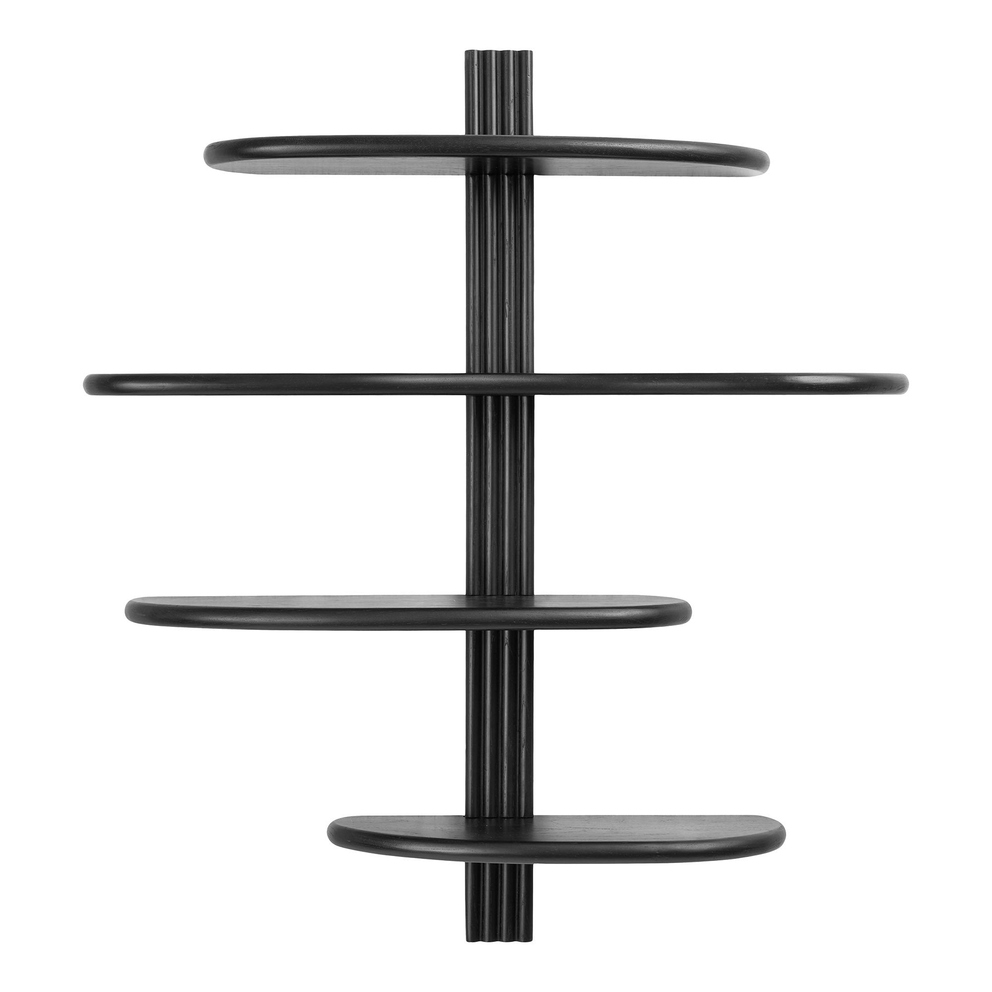Aliano Wandplank - Wandplank, eikenhout, zwart, 80x17,5x88 cm