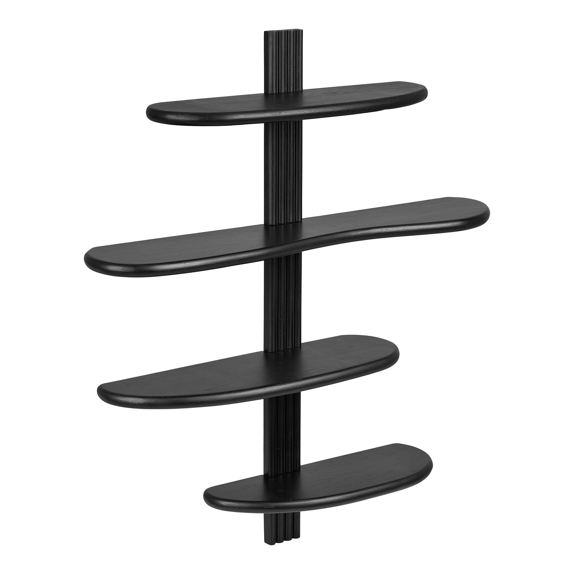 Aliano Wandplank - Wandplank, eikenhout, zwart, 80x17,5x88 cm