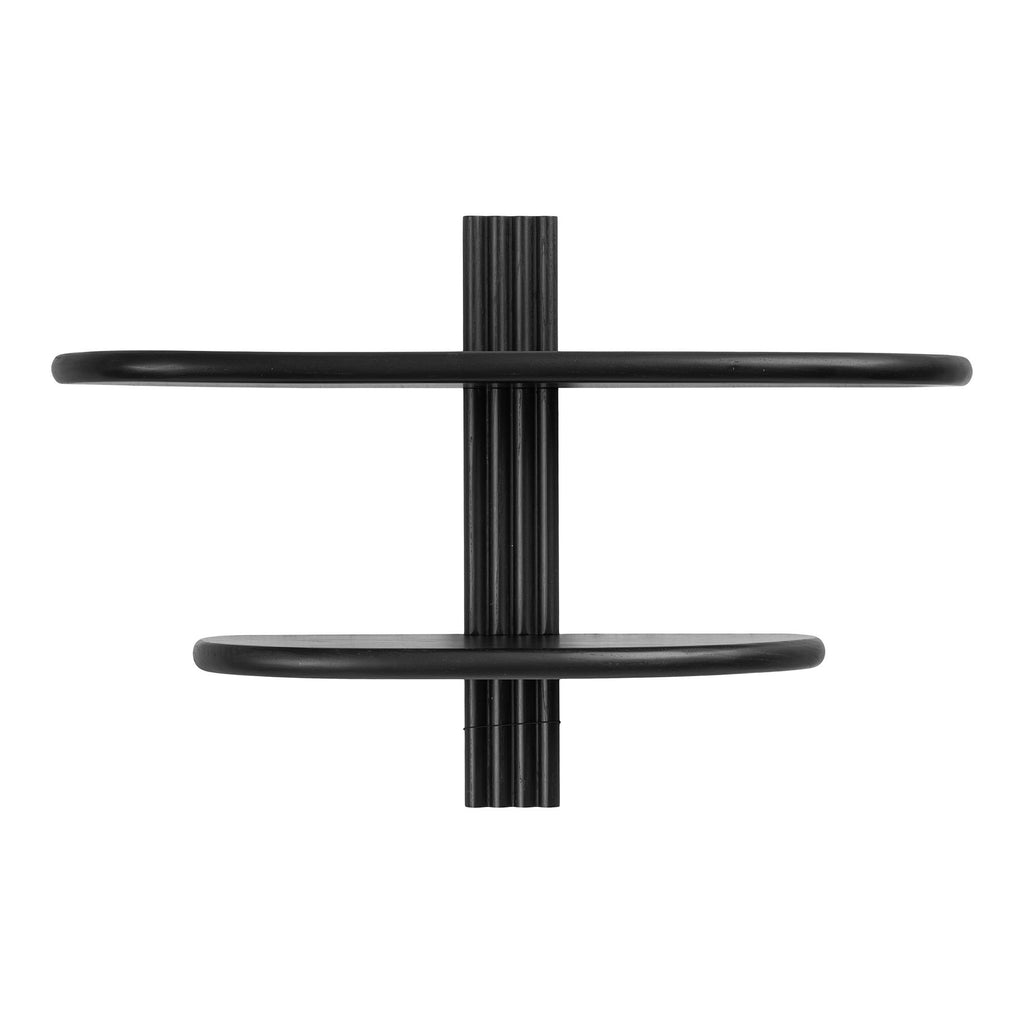 Aliano Wandplank - Wandplank, eikenhout, zwart, 65x17,5x42,5 cm