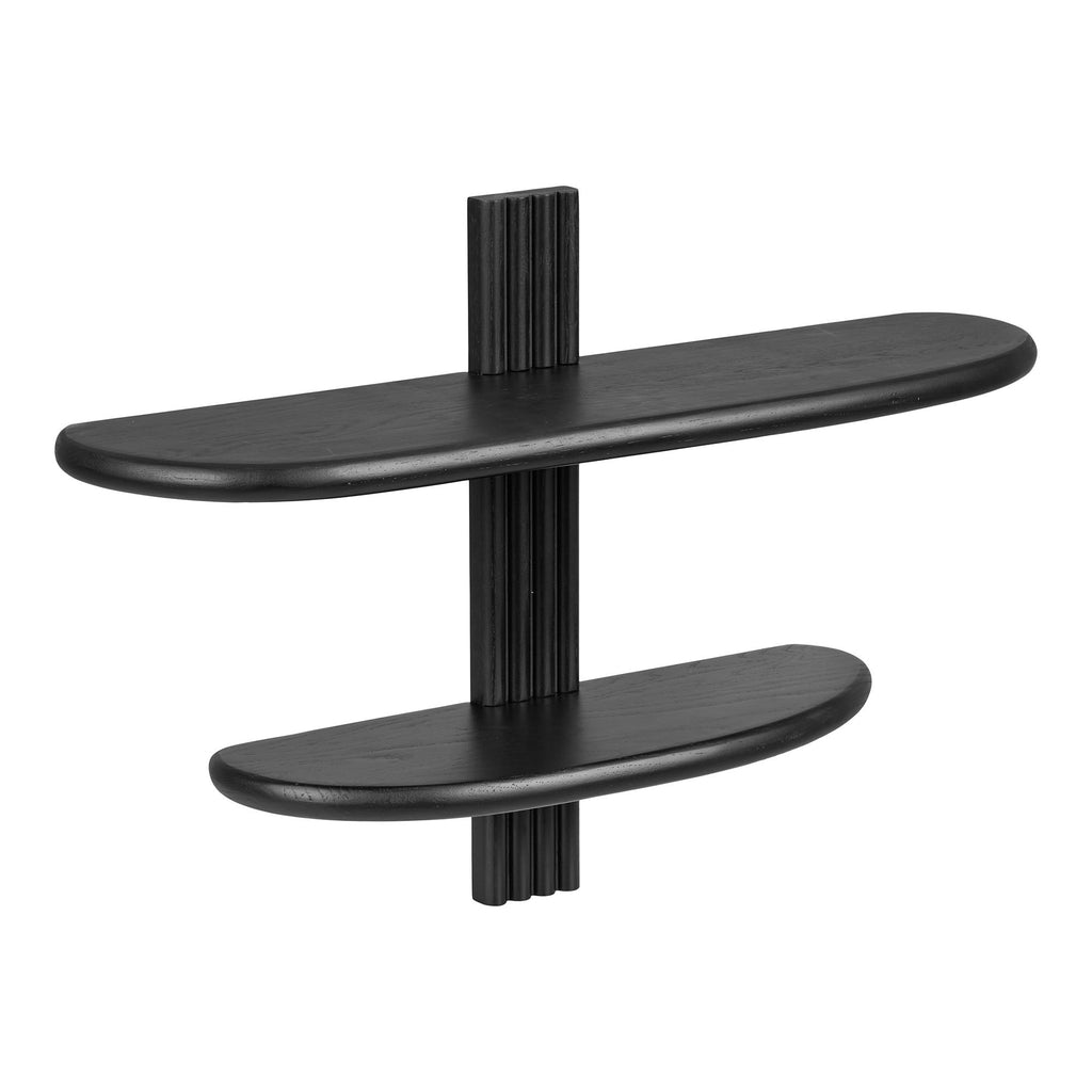 Aliano Wandplank - Wandplank, eikenhout, zwart, 65x17,5x42,5 cm