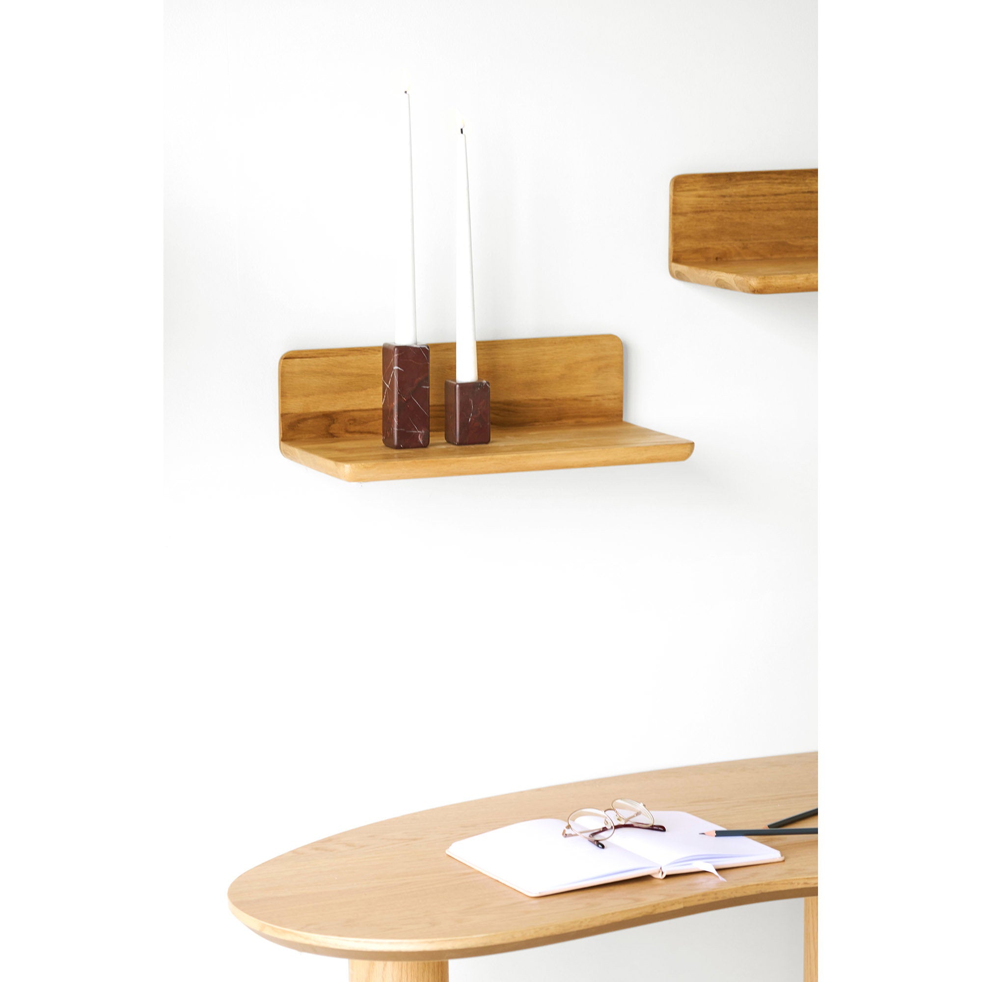 Salina Wandplank - Wandplank, eikenhout, 40x22x12 cm