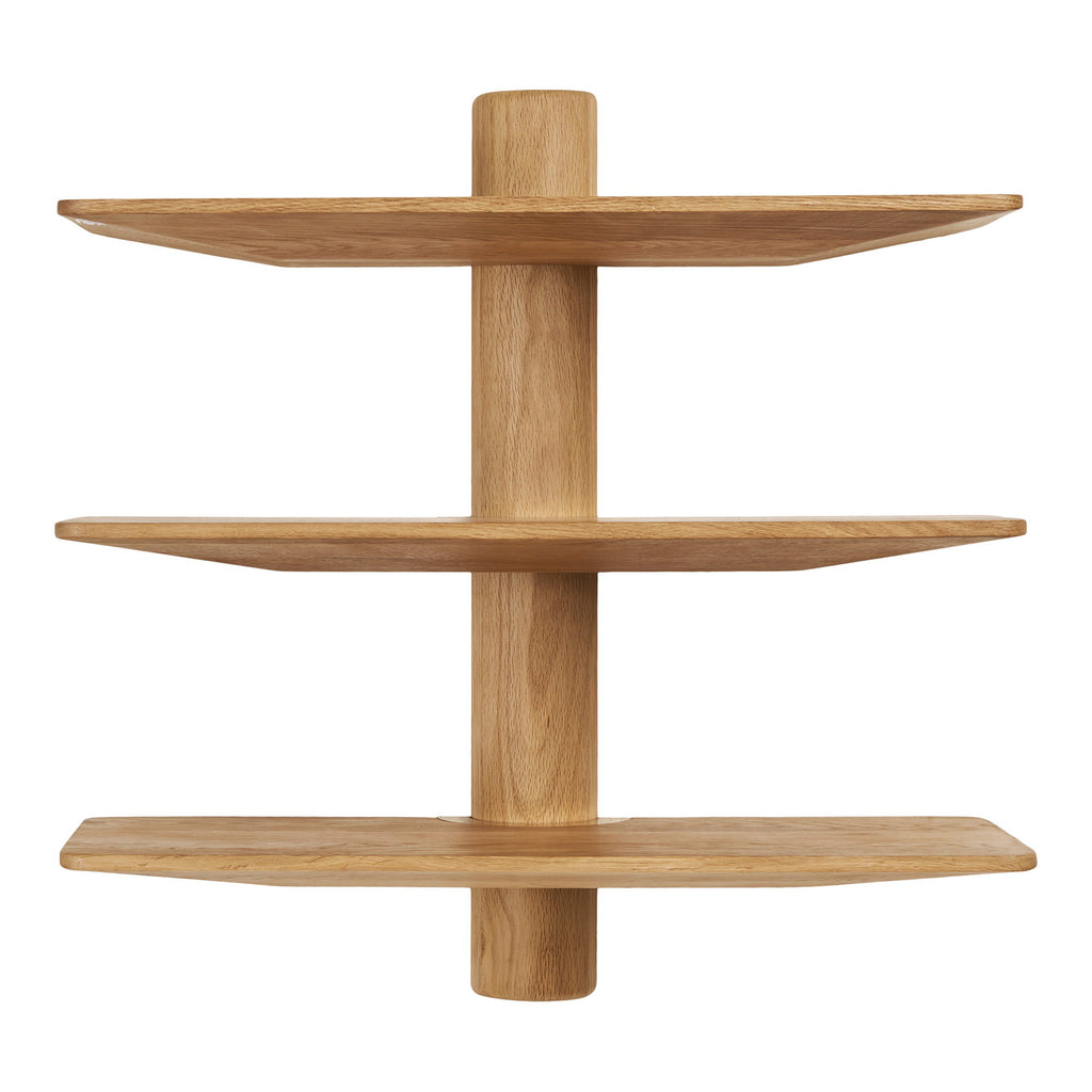 Calcata Wandplank - Wandplank, 3 planken, eikenhout, 55x22x55,5 cm