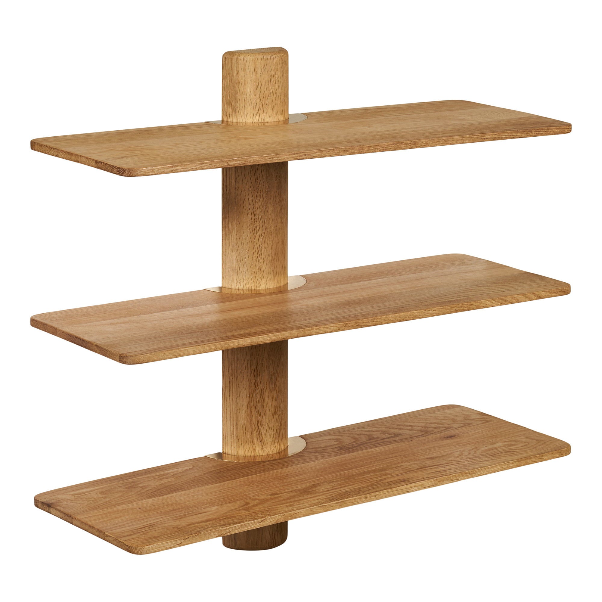 Calcata Wandplank - Wandplank, 3 planken, eikenhout, 55x22x55,5 cm