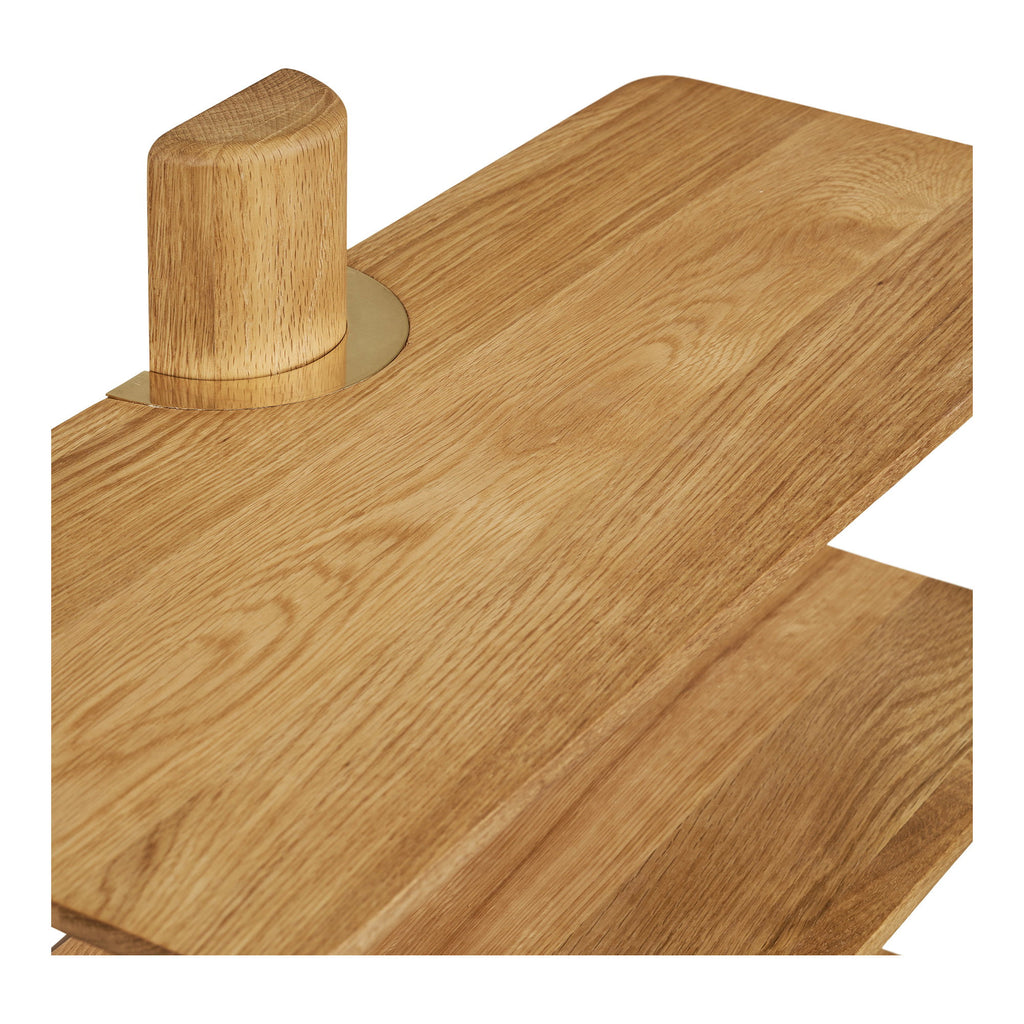 Calcata Wandplank - Wandplank, 3 planken, eikenhout, 55x22x55,5 cm
