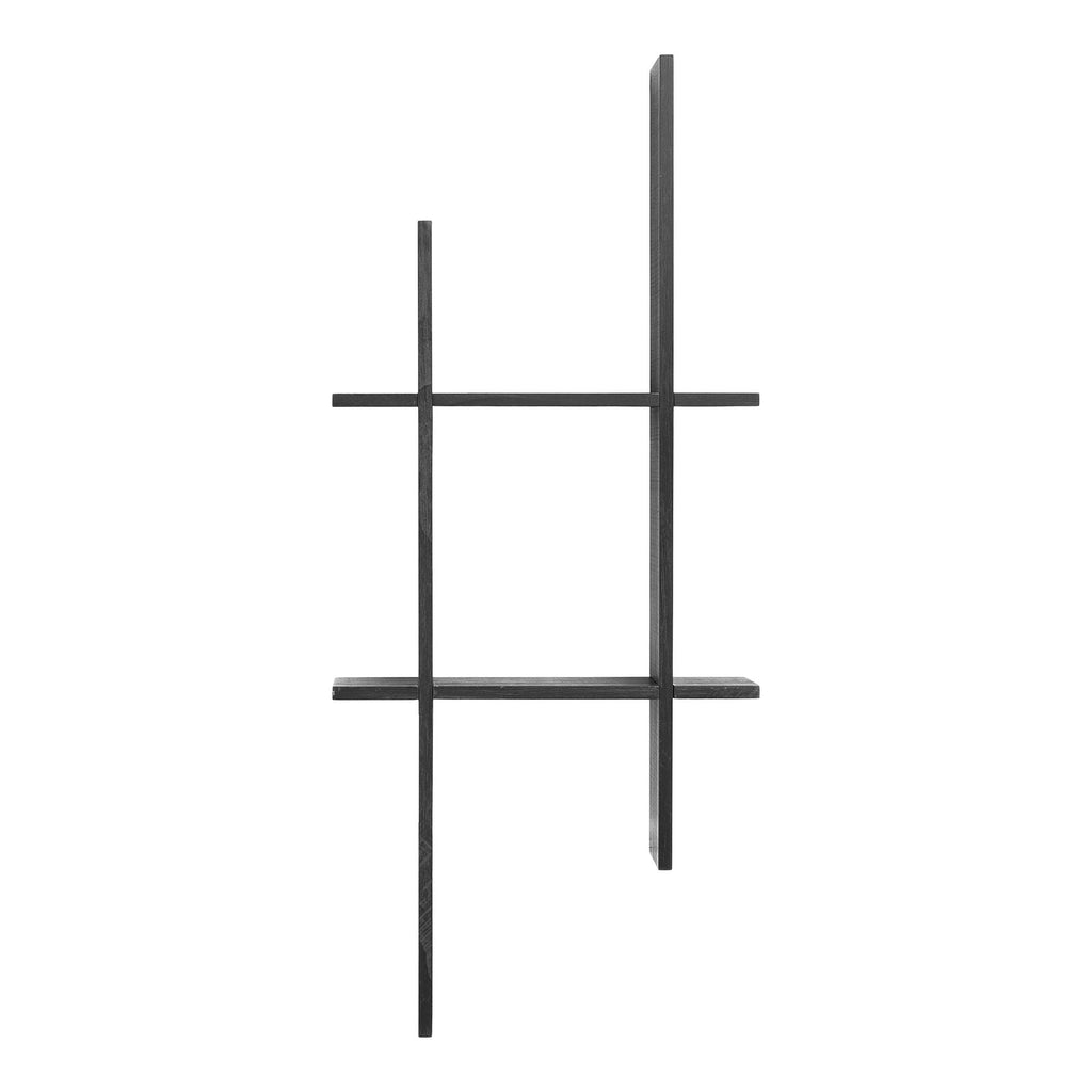 Mostar Wandplank - Wandplank, grenenhout, zwart, 86x10x38 cm
