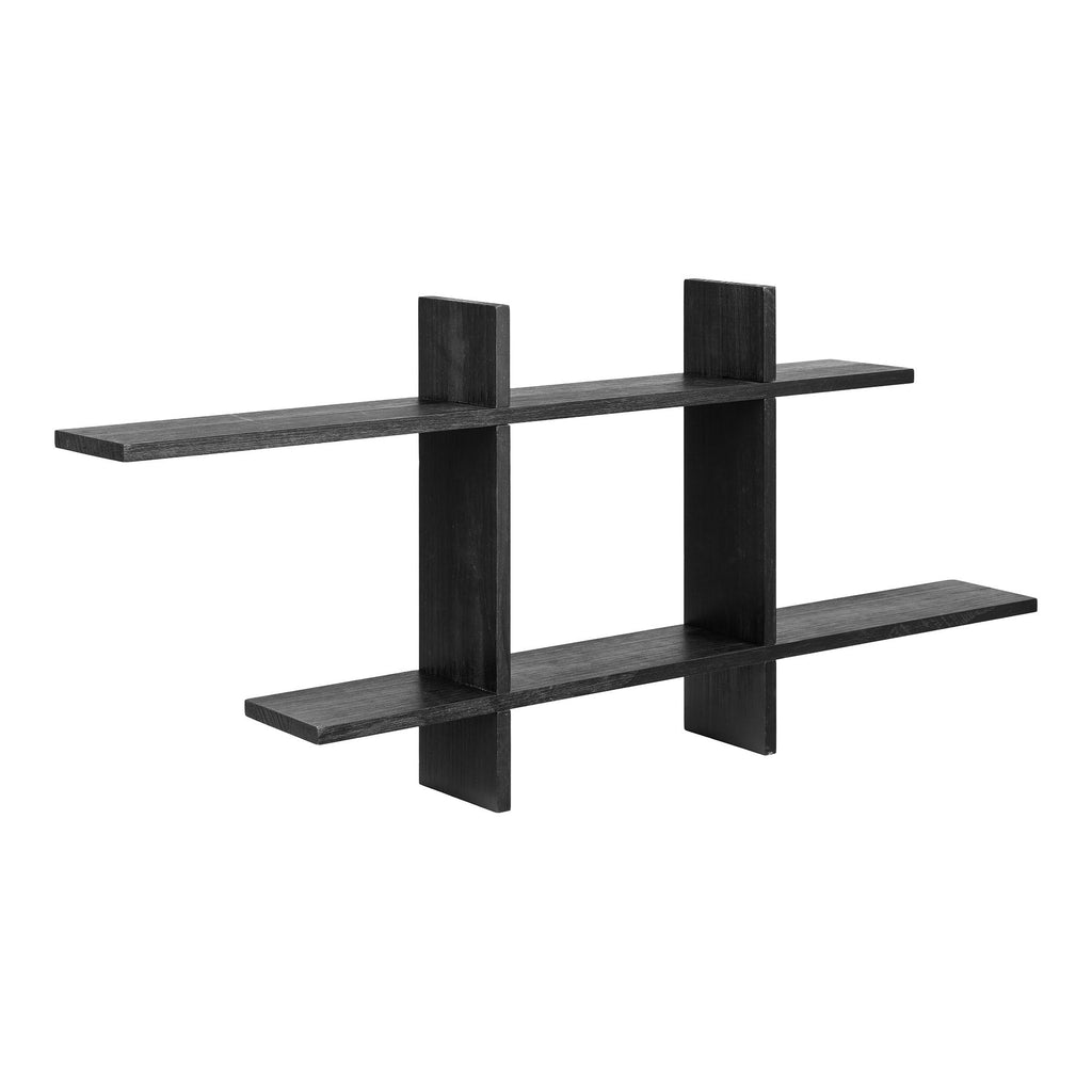 Mostar Wandplank - Wandplank, grenenhout, zwart, 86x10x38 cm