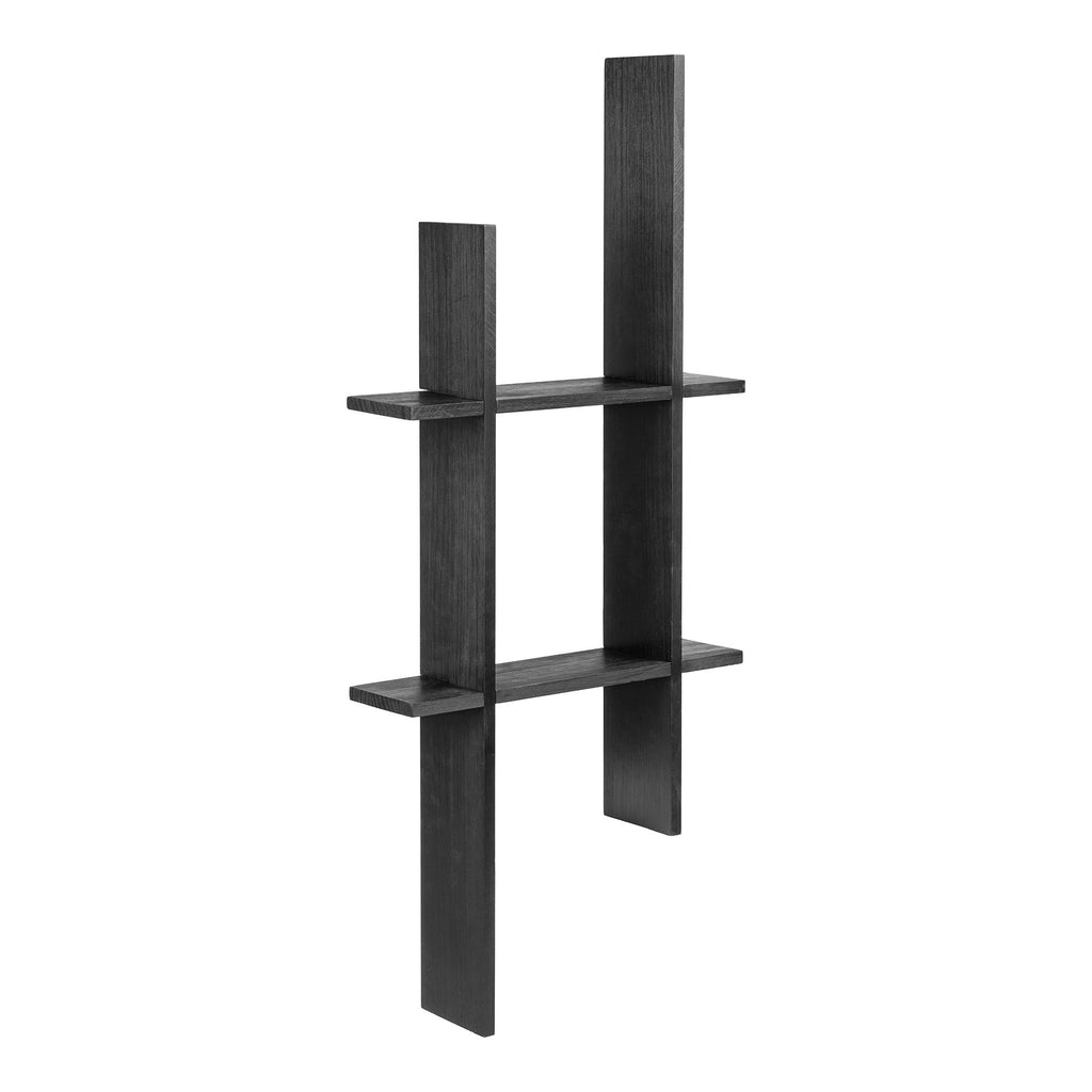 Mostar Wandplank - Wandplank, grenenhout, zwart, 86x10x38 cm