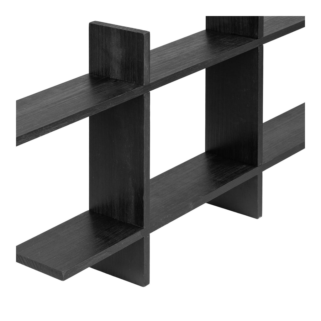Mostar Wandplank - Wandplank, grenenhout, zwart, 86x10x38 cm