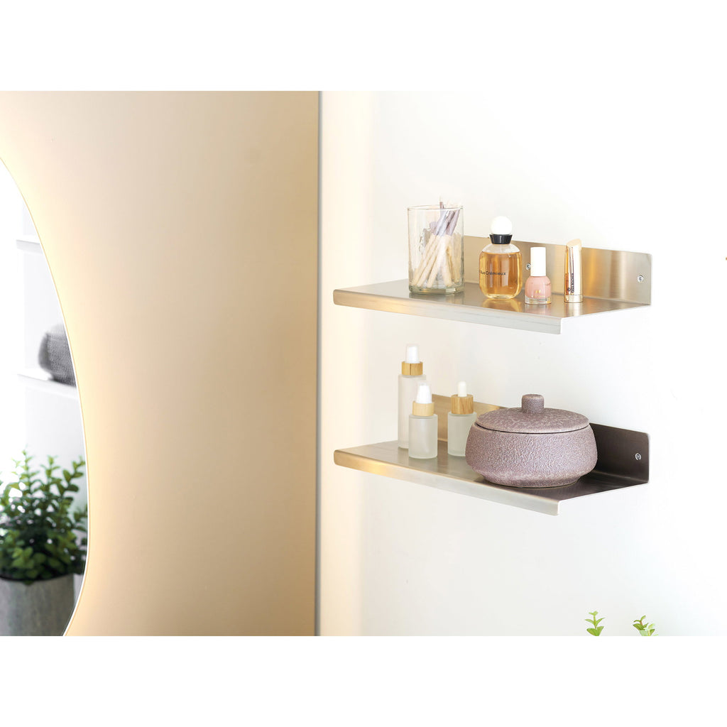 Nagoya Wandplank - Wandplank, roestvrij staal 15x40x8 cm