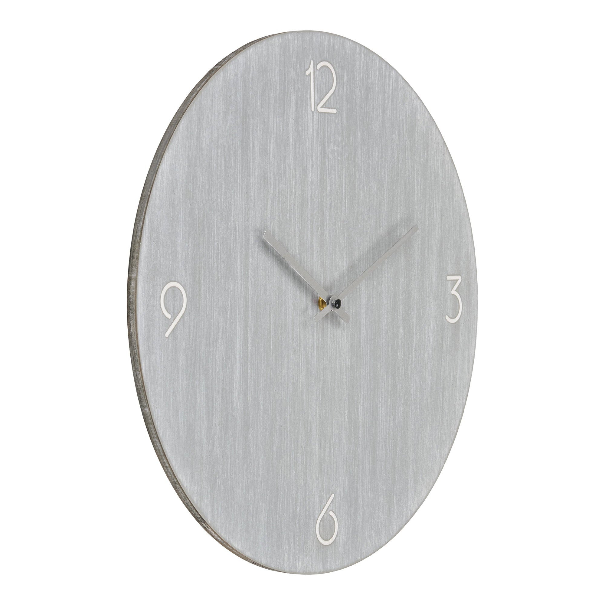 Ravenna Wandklok - MDF, lichtgrijs, stil uurwerk Ø40 cm