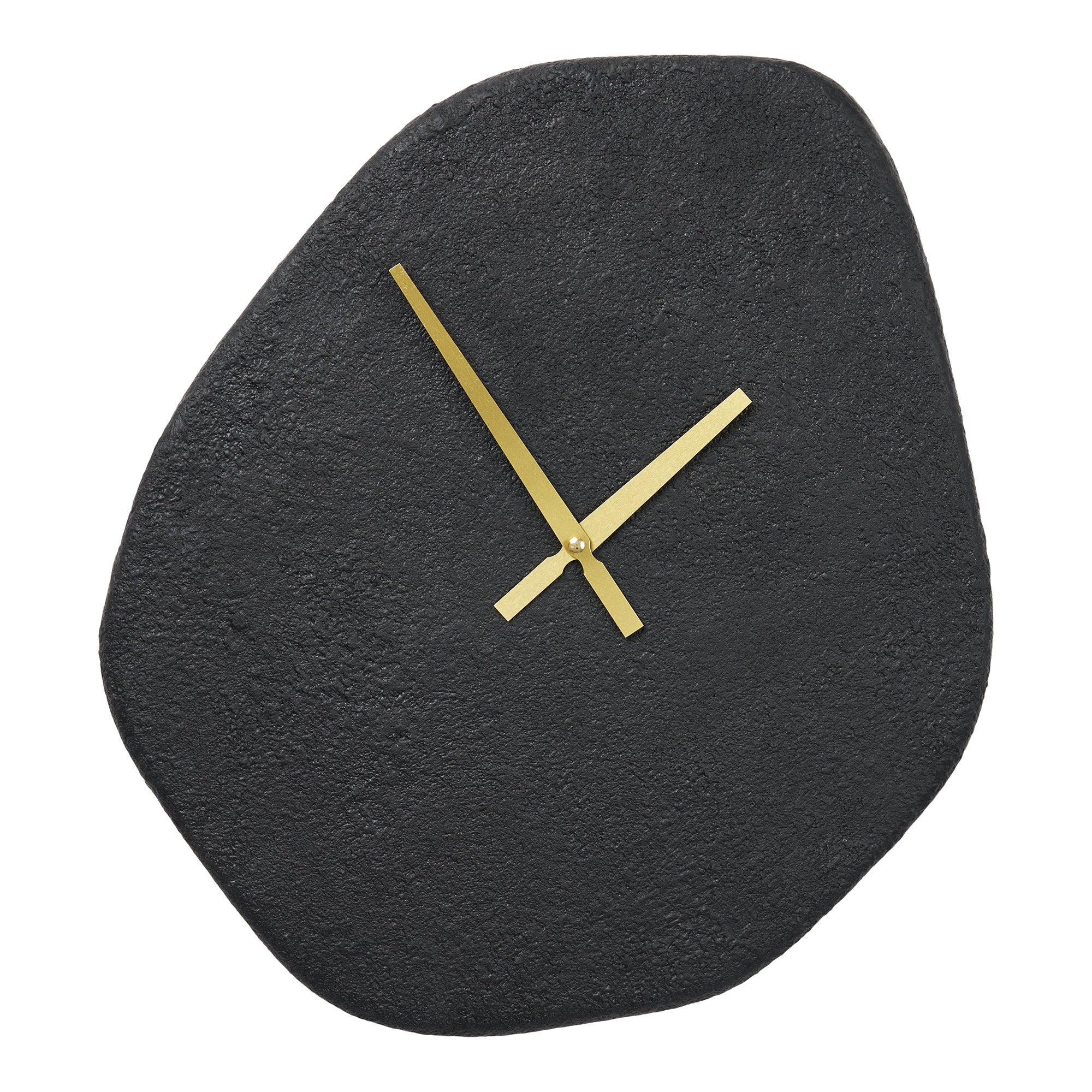 Vienna Wandklok - Organische vorm, cement, zwart, stil uurwerk 38x45 cm
