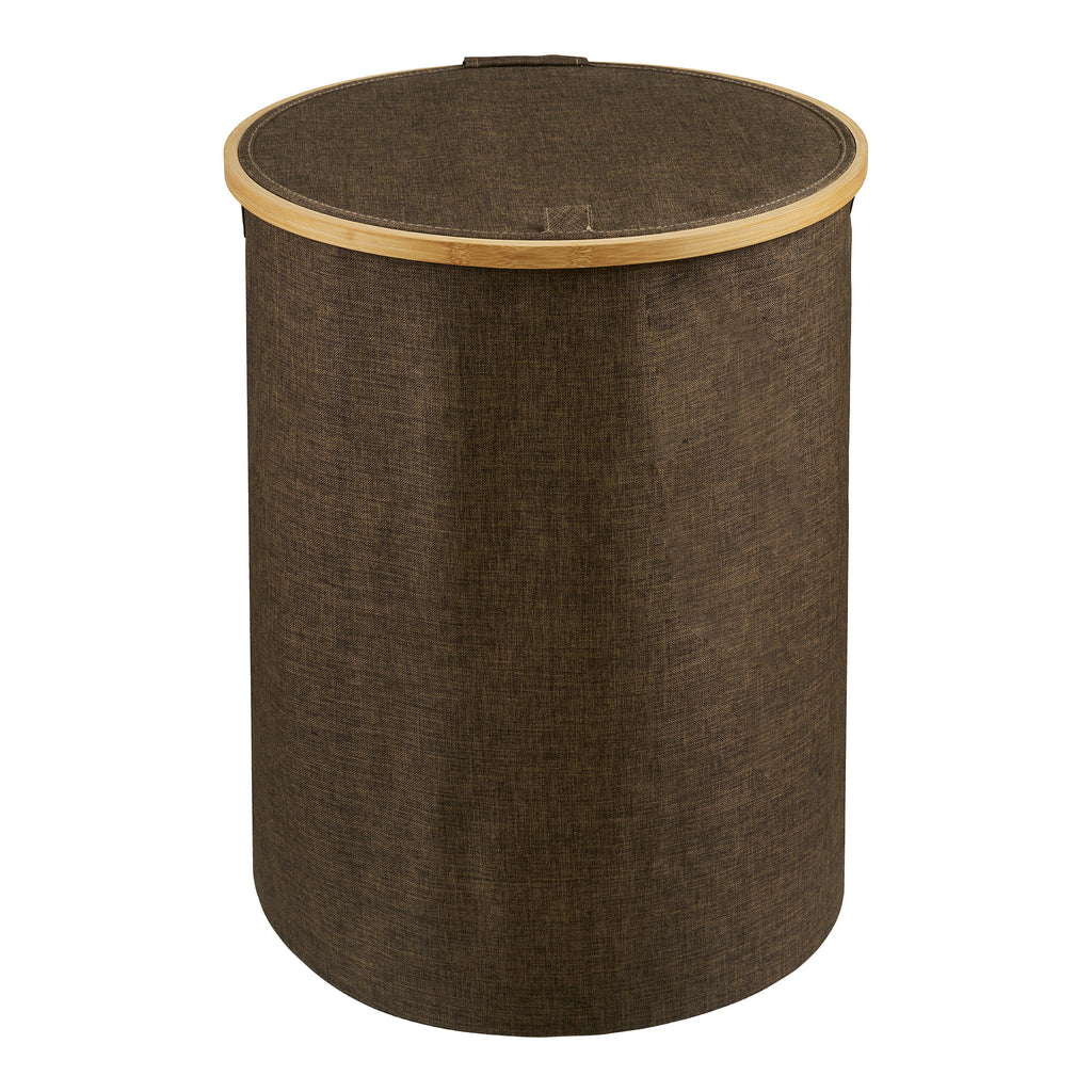 Noto Wasmand - Ronde wasmand, bamboe/textiel, bruin, ø45x60 cm