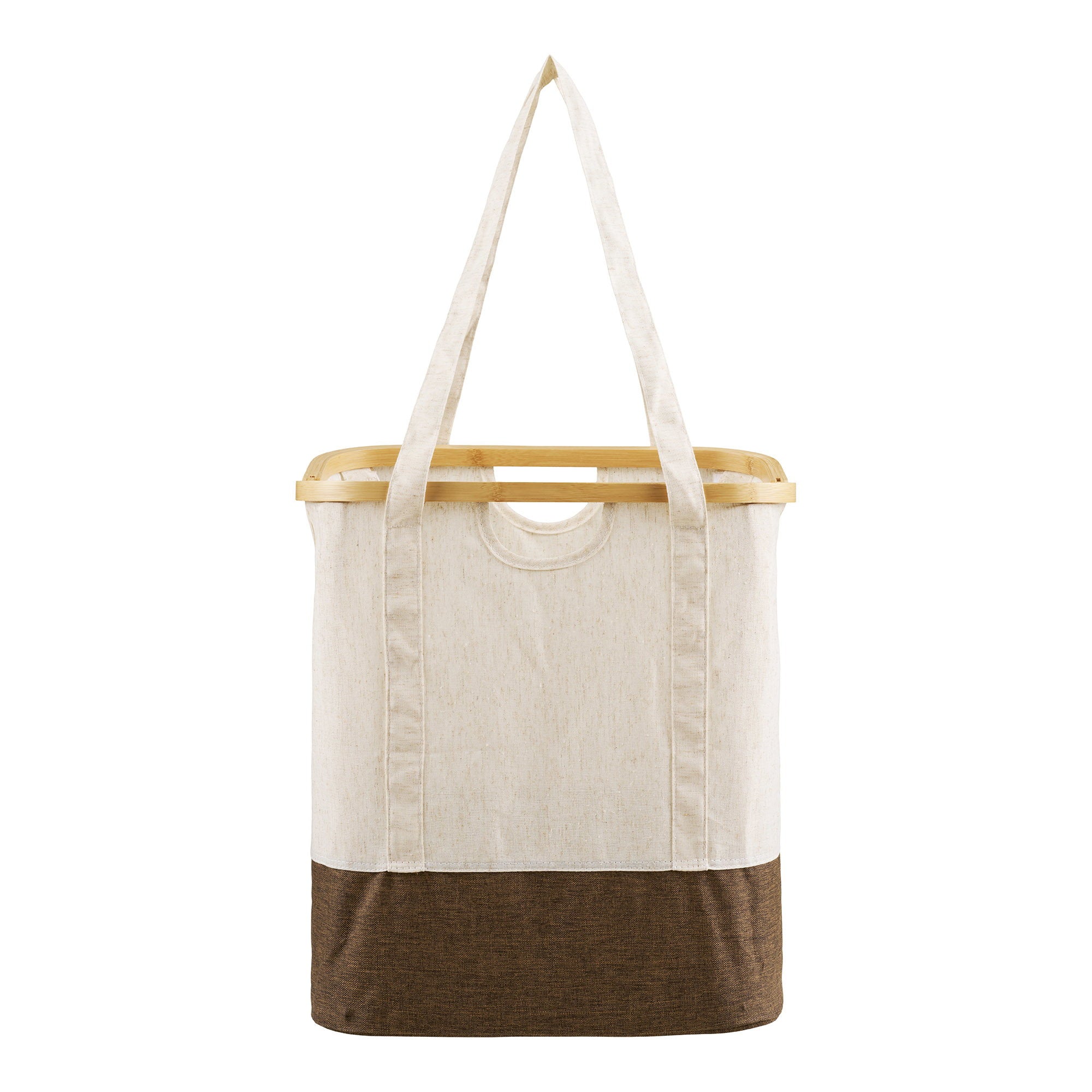 Noto Wasmand - Wasmand, bamboe/textiel, off-white/bruin, 40x30x45 cm
