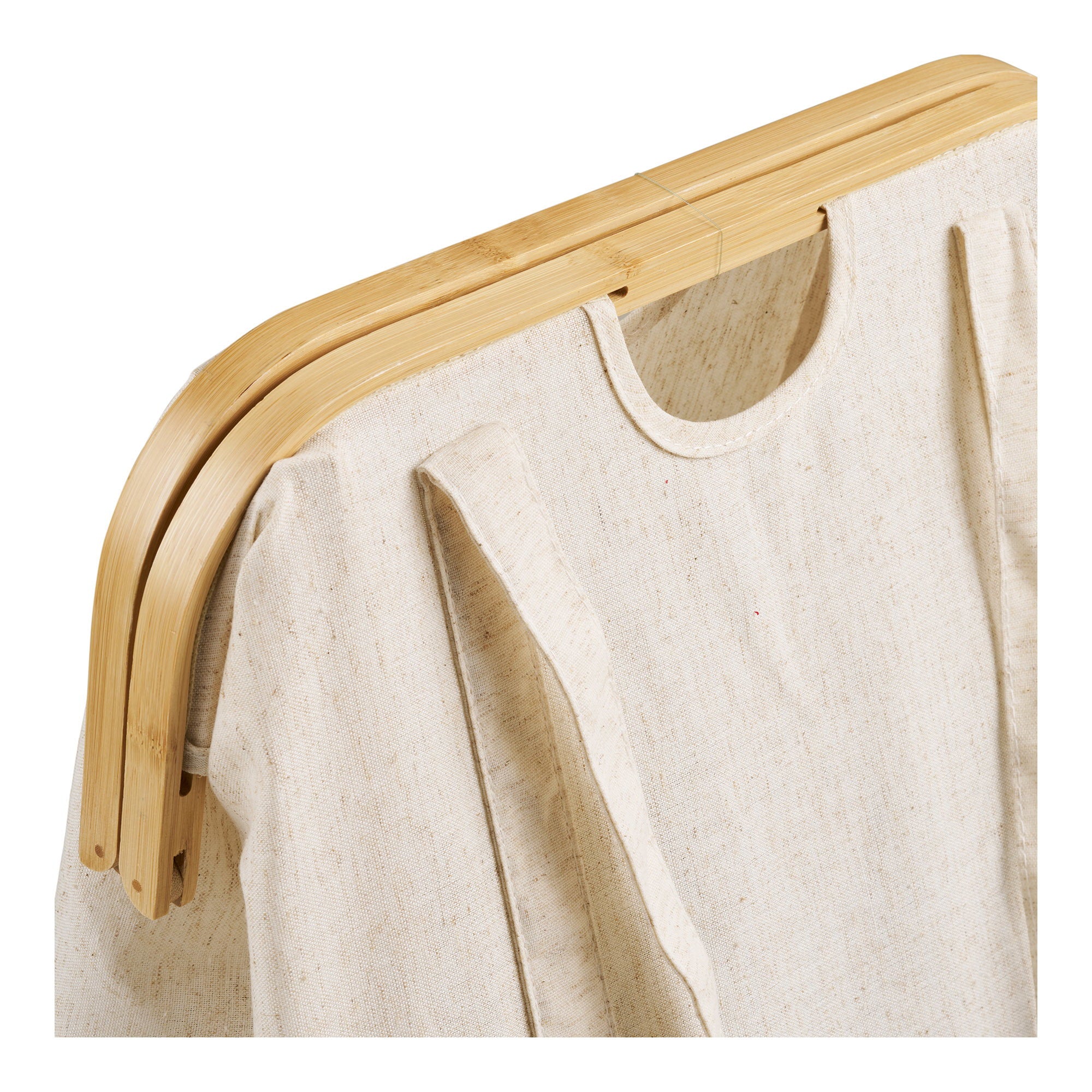Noto Wasmand - Wasmand, bamboe/textiel, off-white/bruin, 40x30x45 cm