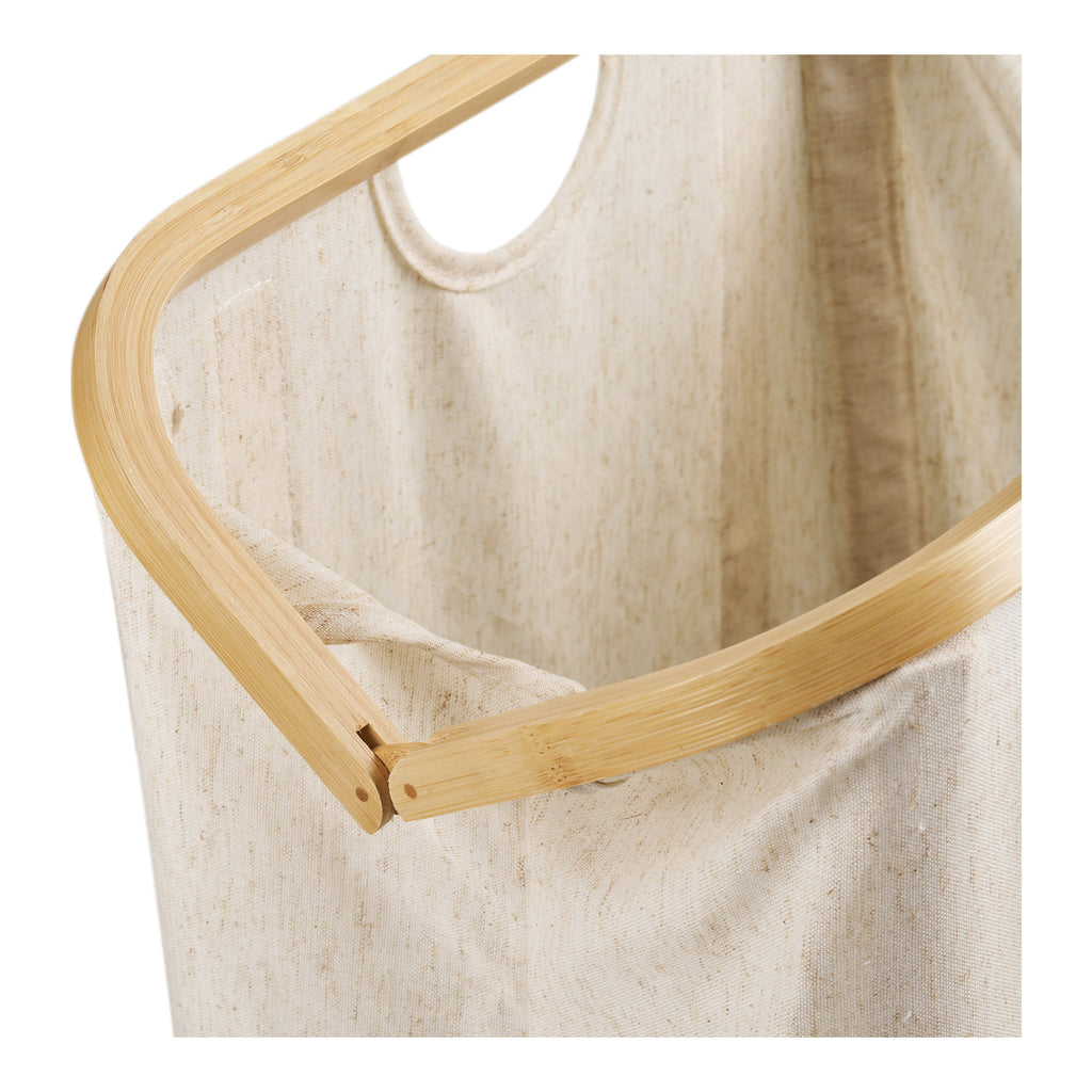 Noto Wasmand - Wasmand, bamboe/textiel, off-white/bruin, 40x30x45 cm